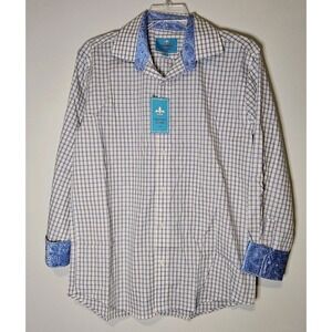 Christian Aujard Paris Large Men's Button Front Flip Cuff Shirt Cotton Designer